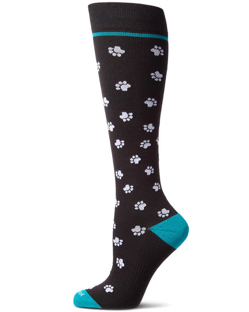 MeMoi Cotton Paw Prints Compression Black