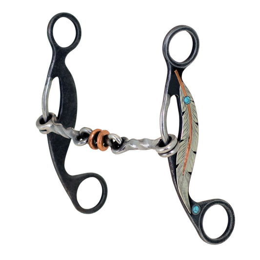 Metalab Feather Twisted Dog Bone Gag Bit