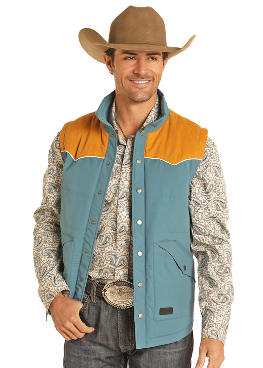 Rock and Roll Teal/Tan Vest