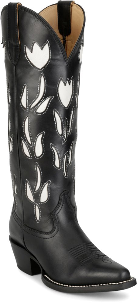 Justin May Black Cowhide