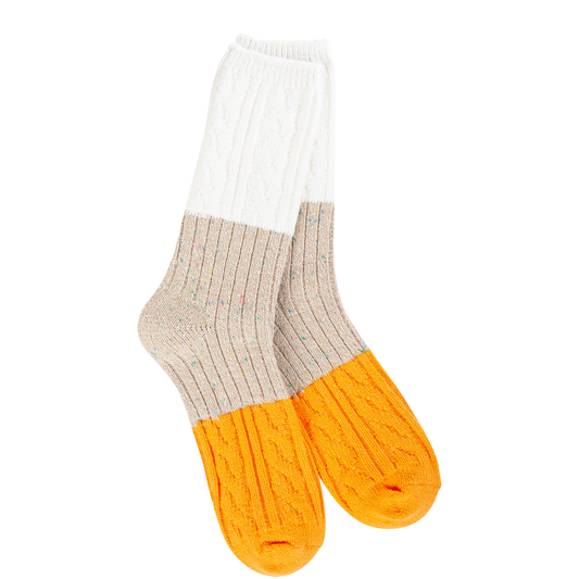 WSS Confetti Cable Crew Taupe Multi
