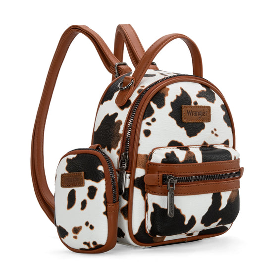 Wrangler Cow Print Backpack with Coin Purse
