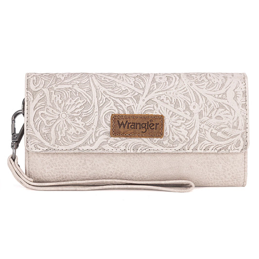 Montana West Wrangler Western Floral Tooled Tri-fold RFID