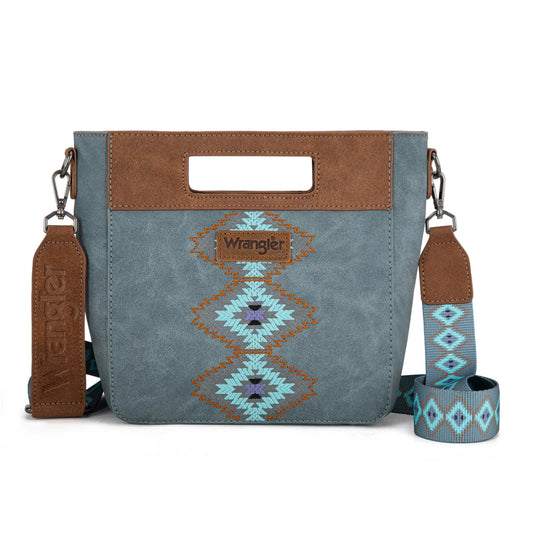 Montana West Wrangler Aztec Embroidered Top Handle Tote Crossbody