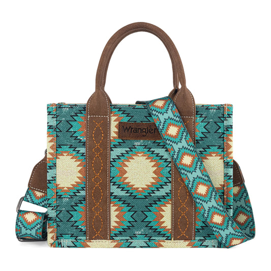 Montana West Wrangler Aztec Distressed Print Tote Crossbody