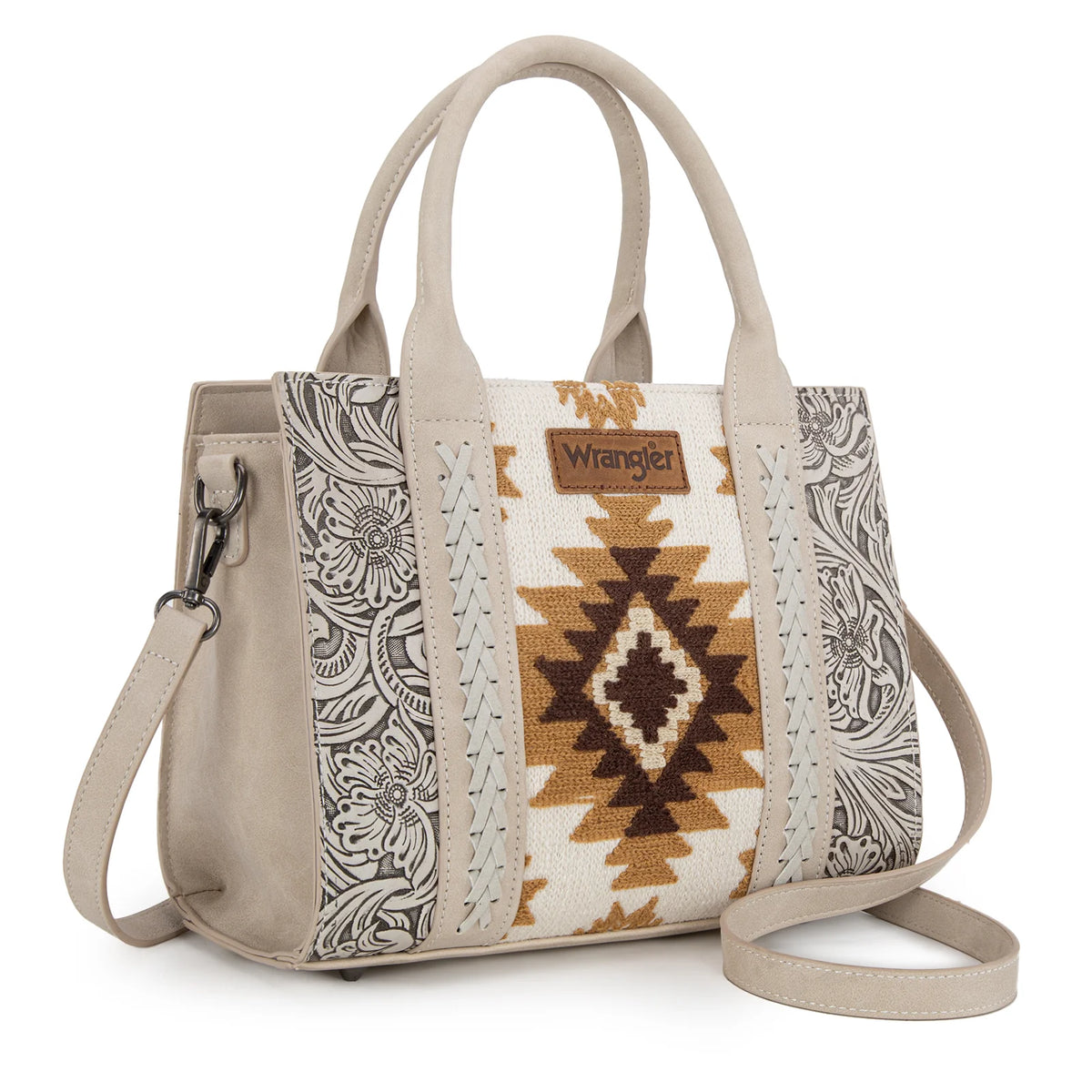 Montana West Wrangler Tooled Aztec Pattern Print CC Tote/Crossbody