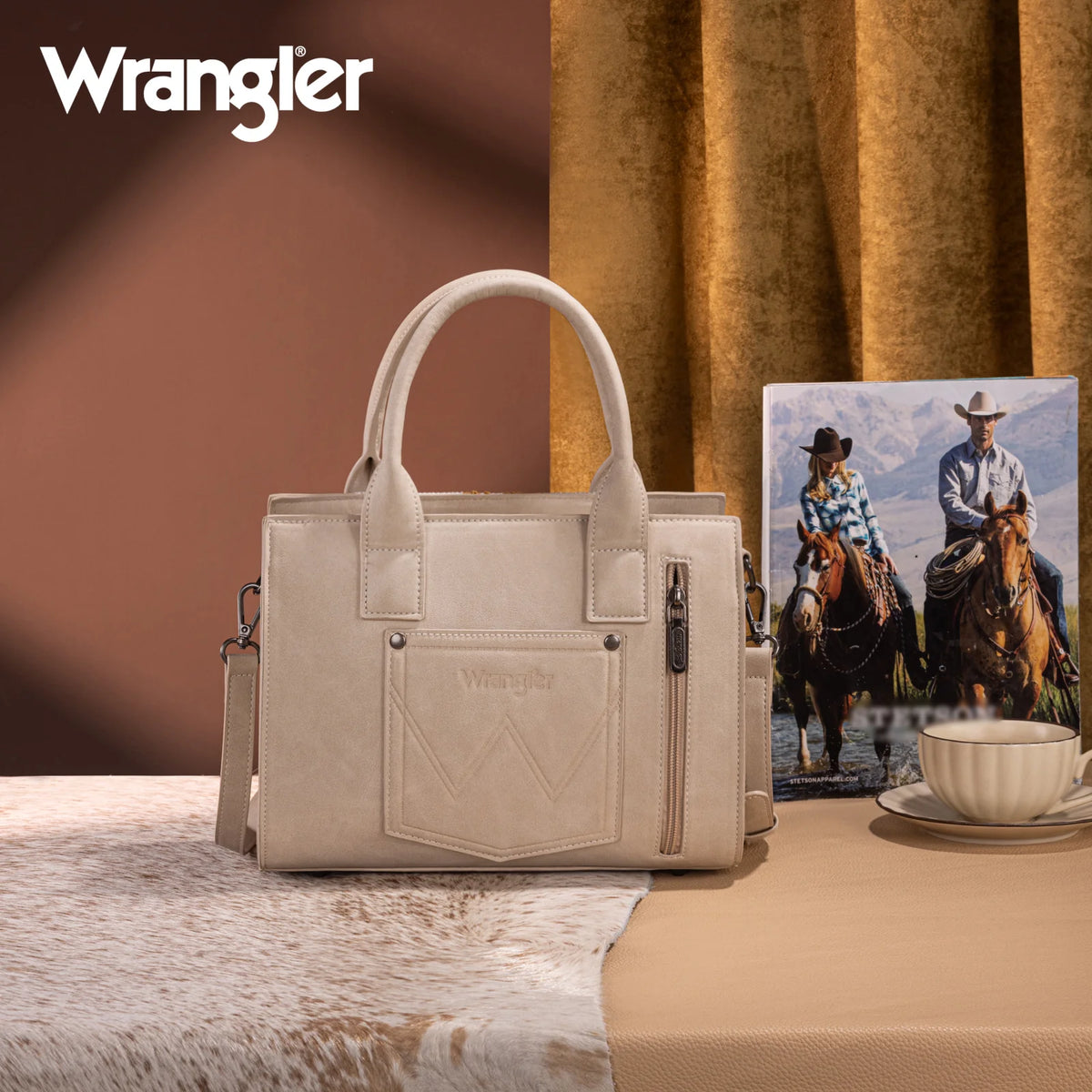 Montana West Wrangler Tooled Aztec Pattern Print CC Tote/Crossbody