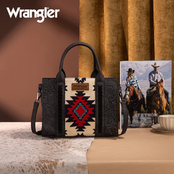 Montana West Wrangler Tooled Aztec Pattern Print CC Tote/Crossbody