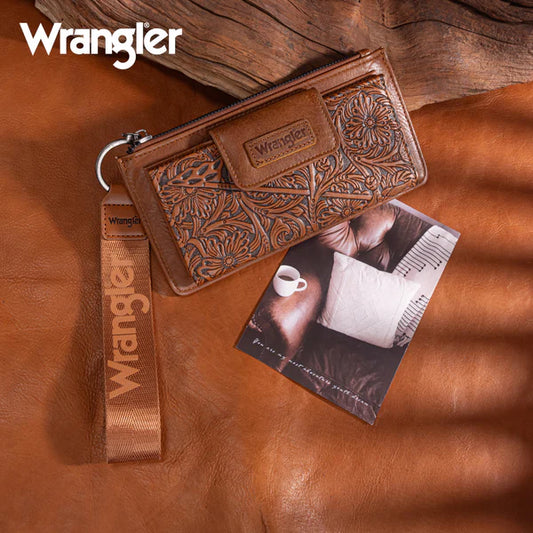 Montana West Wrangler Floral Tooled Card Wallet/Wristlet