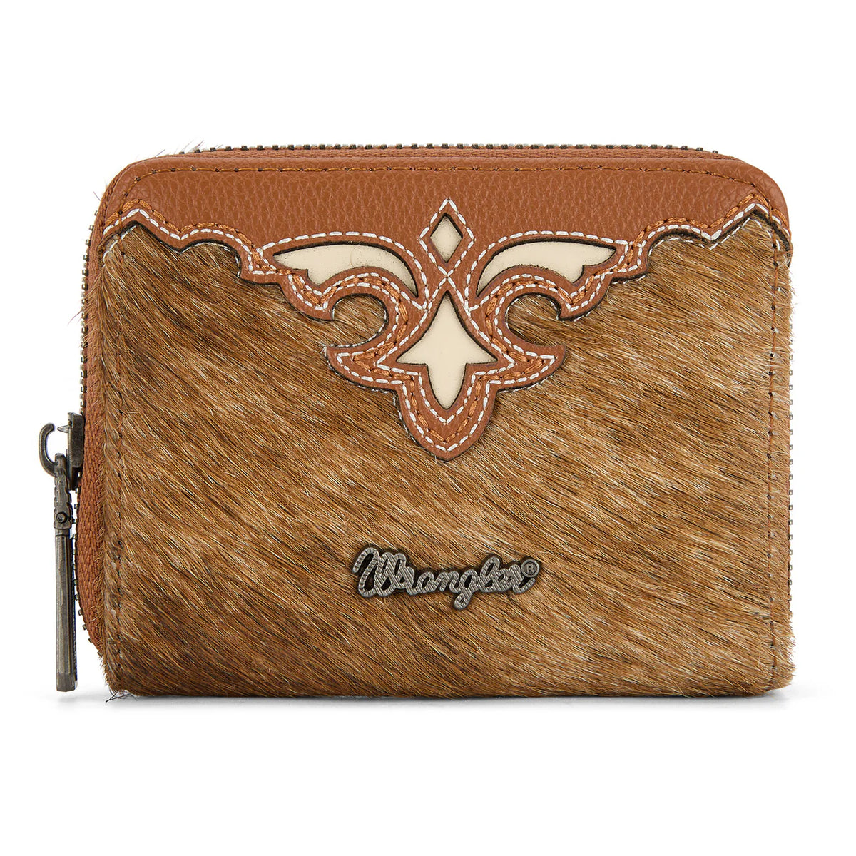 Wrangler Genuine Hair On Cowhide Zip Around Wallet