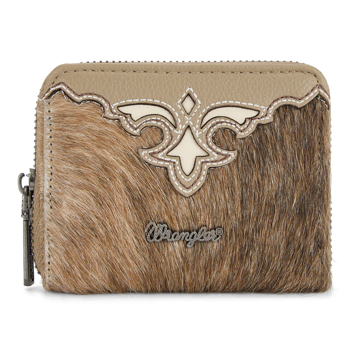 Wrangler Genuine Hair On Cowhide Zip Around Wallet