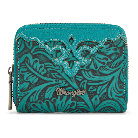 Wrangler Tooled Zip Around Wallet