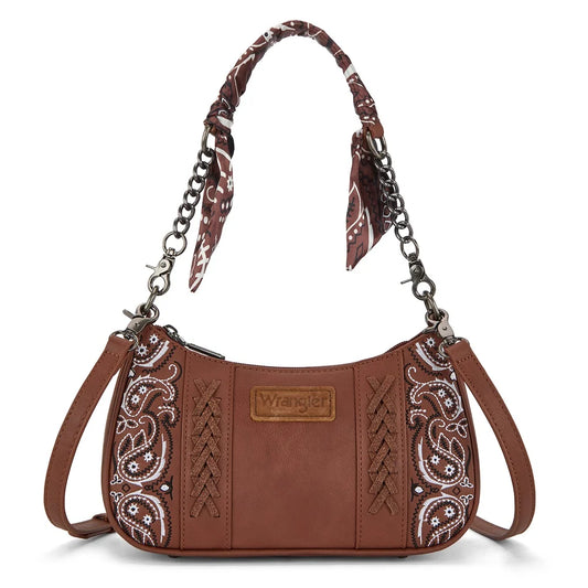 Montana West Wrangler Braided Paisley Bandana Shoulder Bag