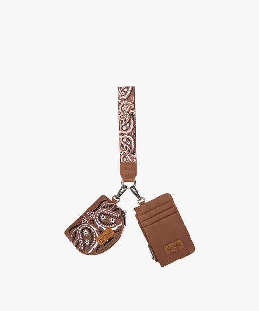 Montana West Wrangler Paisley Bandana Card Holder & Wallet Set