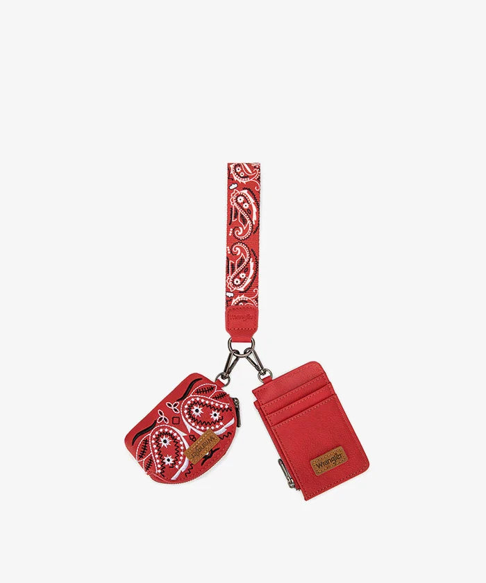 Montana West Wrangler Paisley Bandana Card Holder & Wallet Set