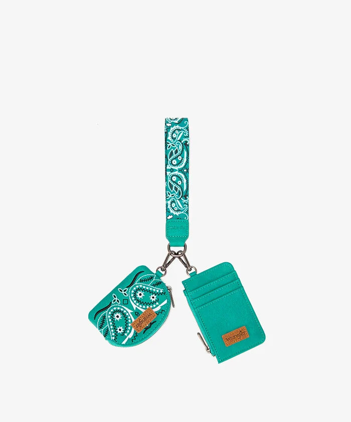 Montana West Wrangler Paisley Bandana Card Holder & Wallet Set