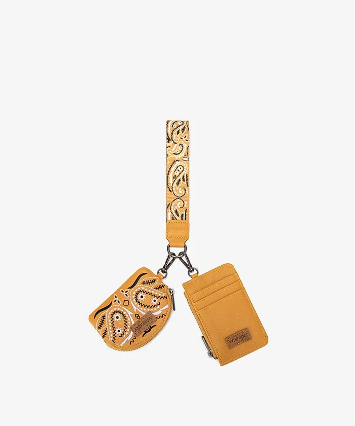 Montana West Wrangler Paisley Bandana Card Holder & Wallet Set