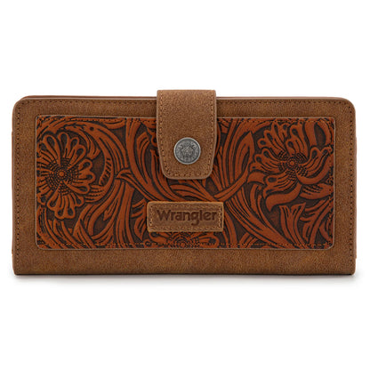 Wrangler Western Floral Tooled RFID Wallet
