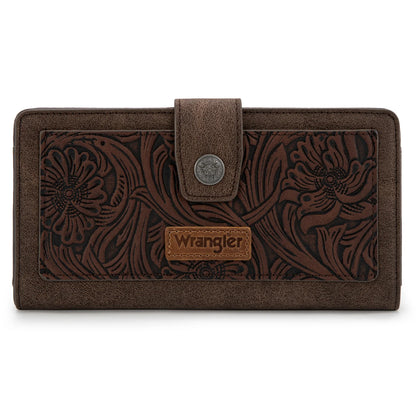 Wrangler Western Floral Tooled RFID Wallet