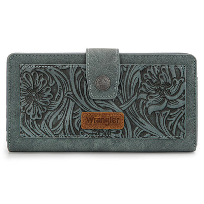 Wrangler Western Floral Tooled RFID Wallet