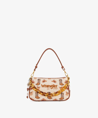 Montana West Wrangler Rodeo Icons Western Baguette Shoulder Bag