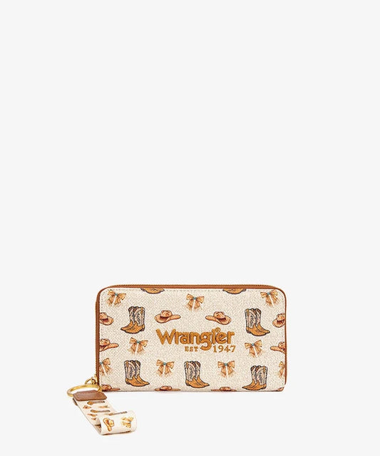 Montana West Wrangler Rodeo Icons Western Zip Around Wallet
