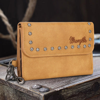 Montana West Wrangler Studden Accents Tri-fold Key Chain Wallet