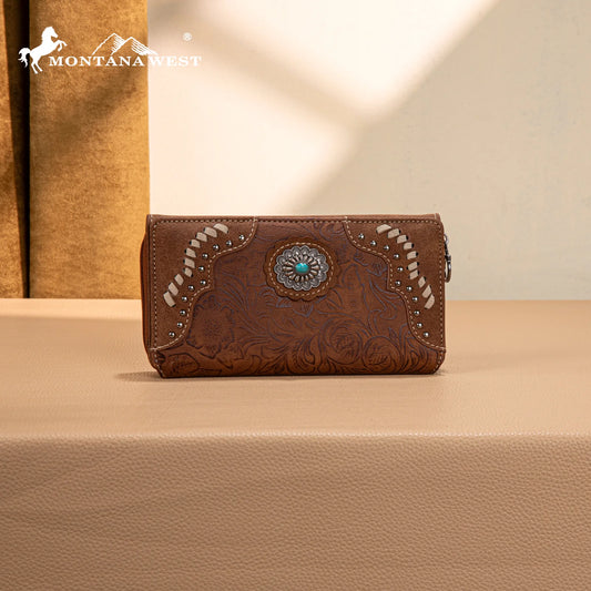 Montana West Embossed Collection Wallet - Brown
