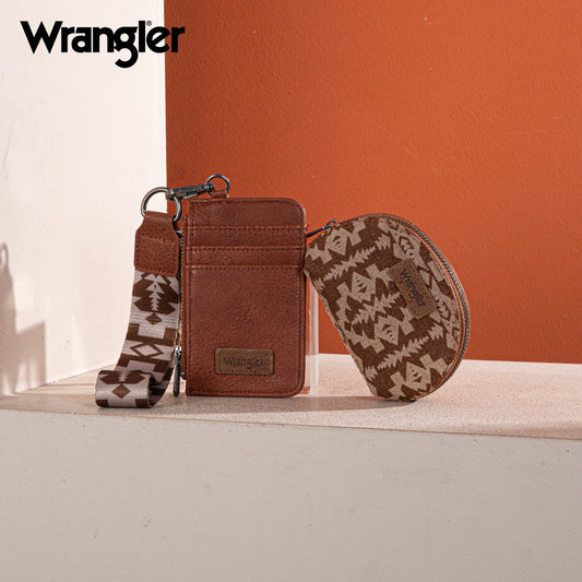 Montana West Wrangler Southwestern Print Dual Pouch Wristlet