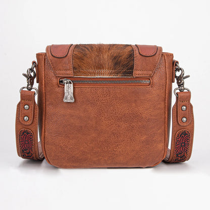 Montana West Trinity Ranch Cowhide Fringe Tooled Crossbody