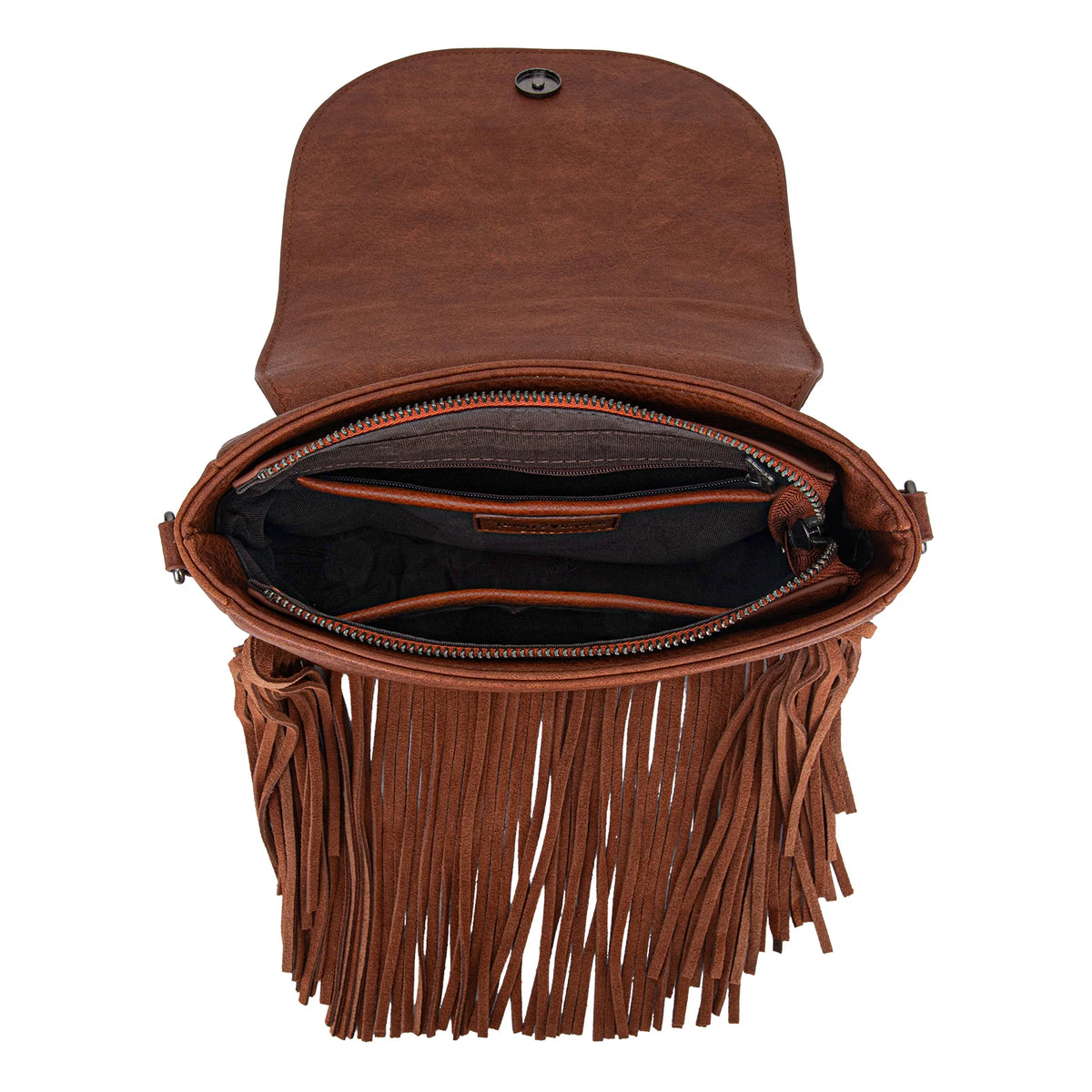 Montana West Trinity Ranch Cowhide Fringe Tooled Crossbody
