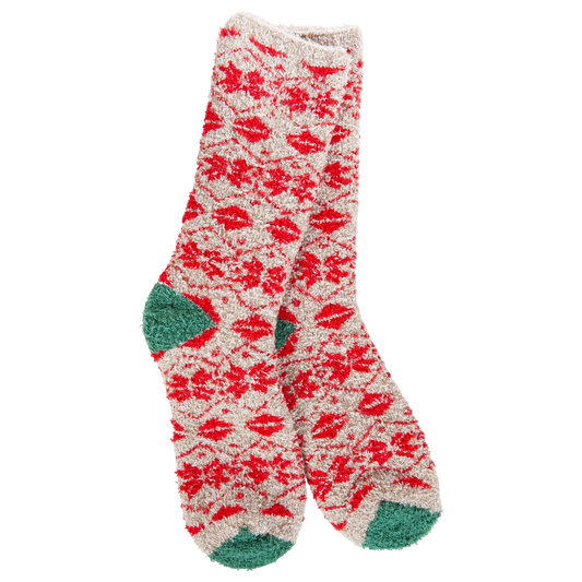 Worlds Softest Socks Fireside Crew Winter Holiday Fair Isle