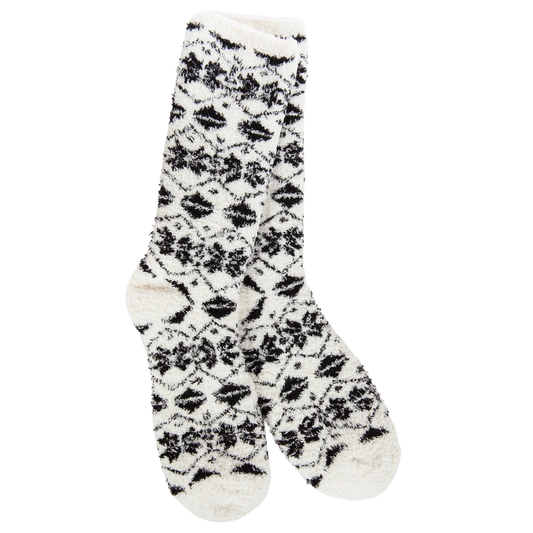 Worlds Softest Socks Fireside Crew Winter Cloud Fair Isle