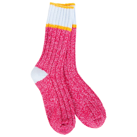 WSS Weekend Ragg Color Block Crew Pink/Blue/Orange