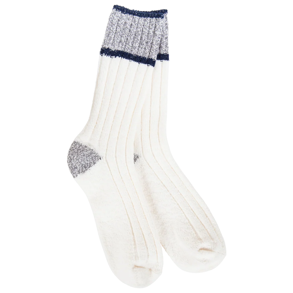 WSS Weekend Ragg Color Block Crew Ivory/Grey/Navy