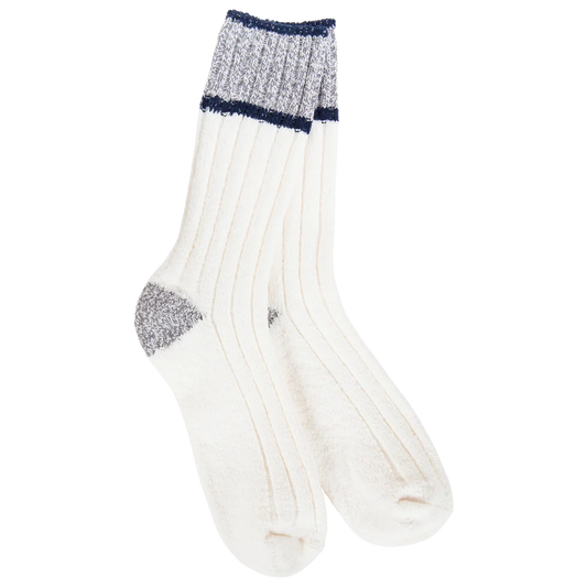 WSS Weekend Ragg Color Block Crew Ivory/Grey/Navy
