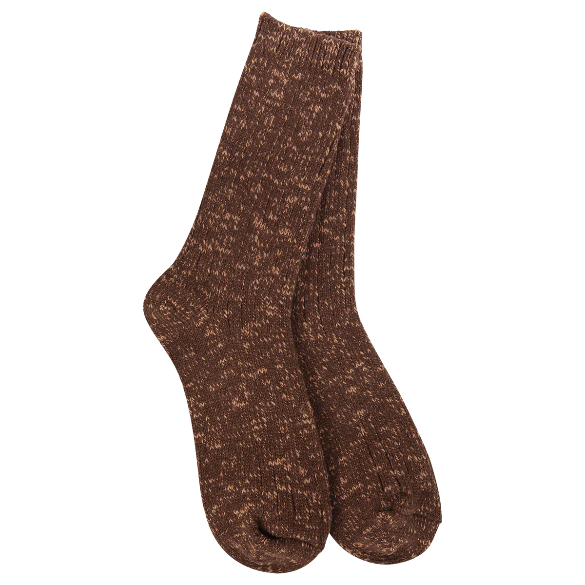 WSS Weekend Cotton Slub Marled Crew Coffee
