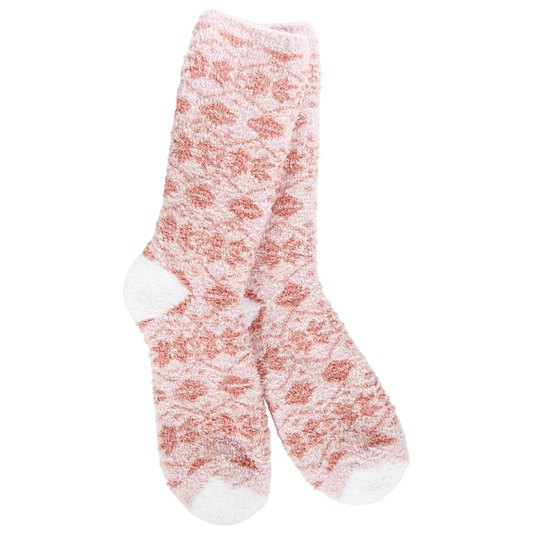 Worlds Softest Socks Fireside Crew Winter Mauve Fair Isle
