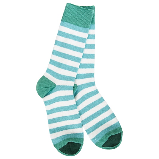 Worlds Softest Socks  Weekend True Stripe Crew Frosty Spruce