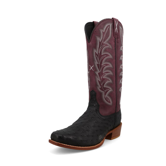 Twisted X Reserve Black Ostrich and Purple Potion