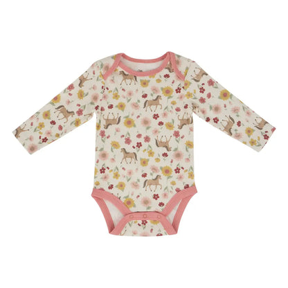 Wrangler 3-Piece Floral & Horse Print Body Suit Set