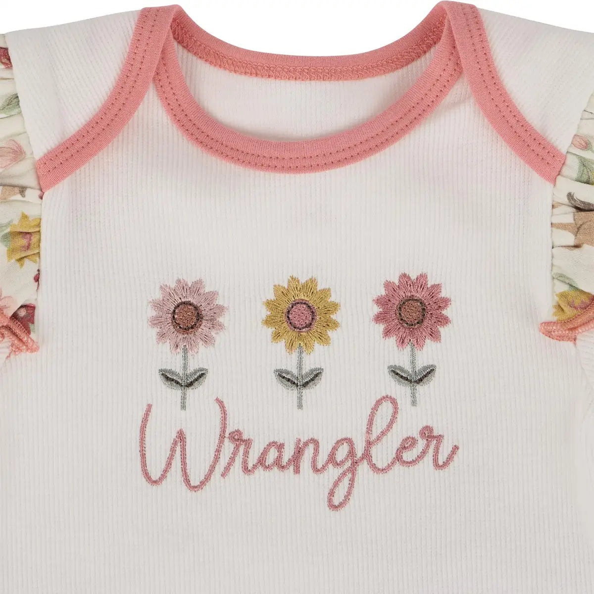 Wrangler 3-Piece Floral & Horse Print Body Suit Set