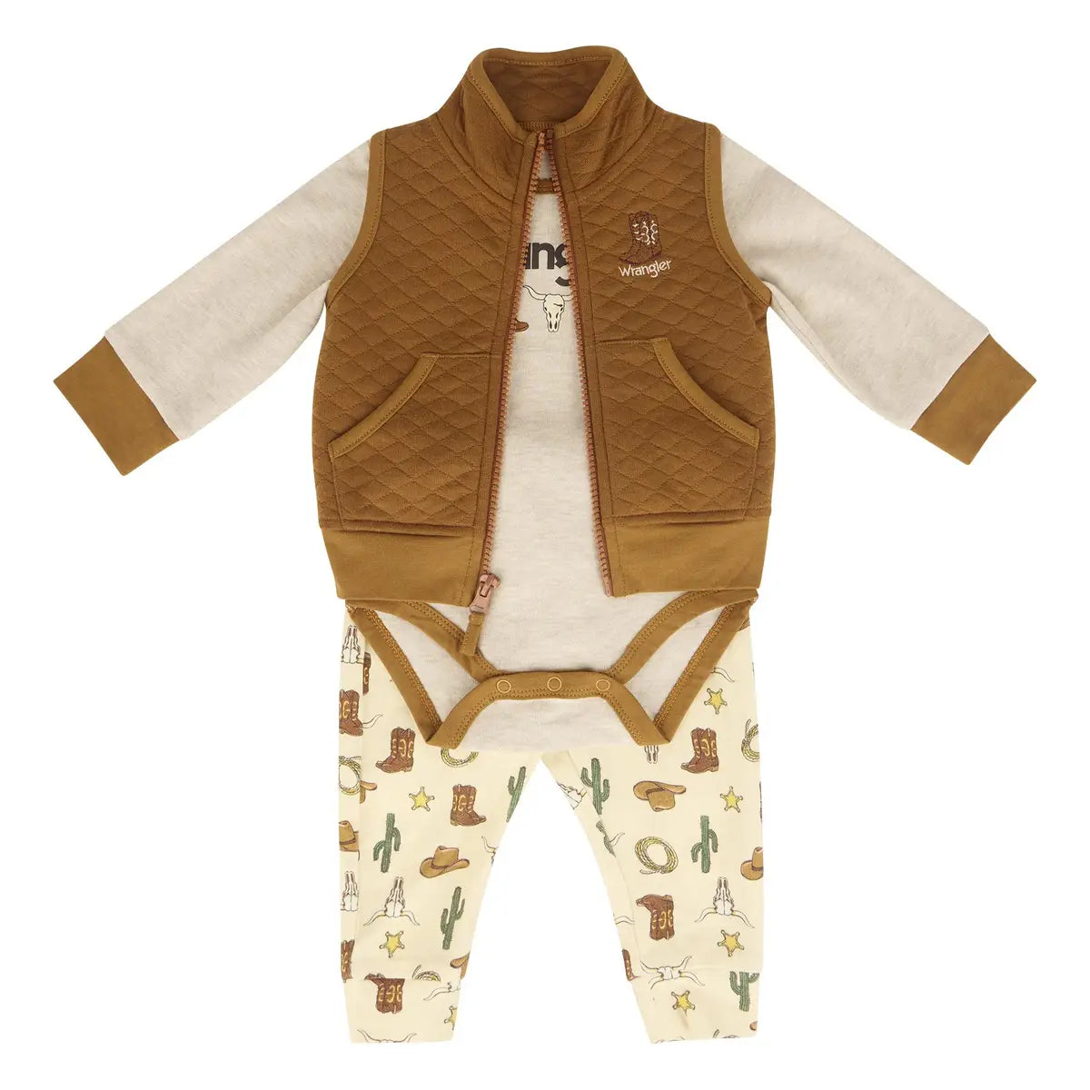 Wrangler 3-Piece Infant Clothing Set Western Motifs & Vest