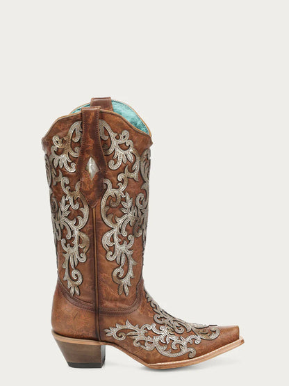 Corral Shedron Overlay & Embroidery With Studs