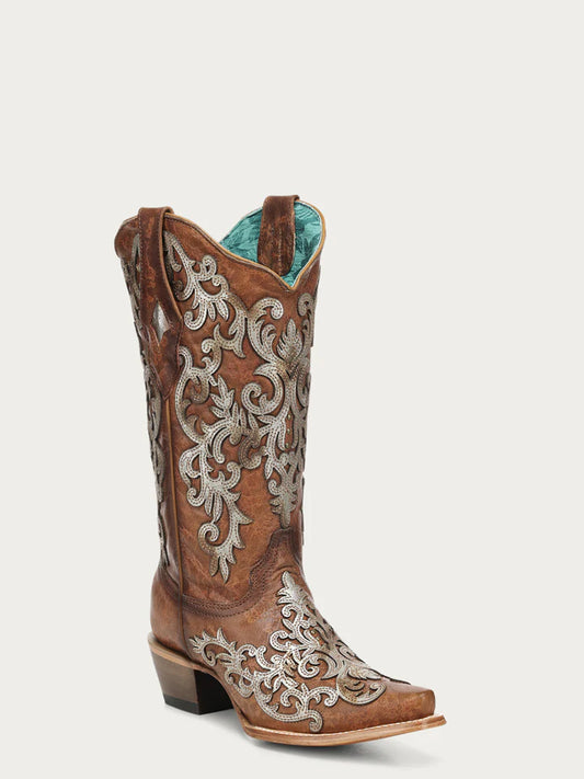 Corral Shedron Overlay & Embroidery With Studs