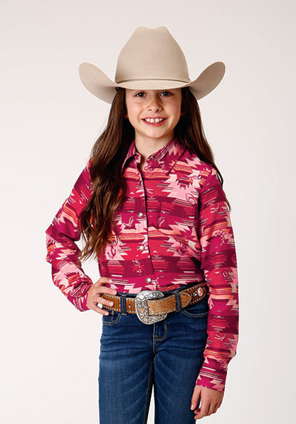 Roper Red Aztec LS Snap