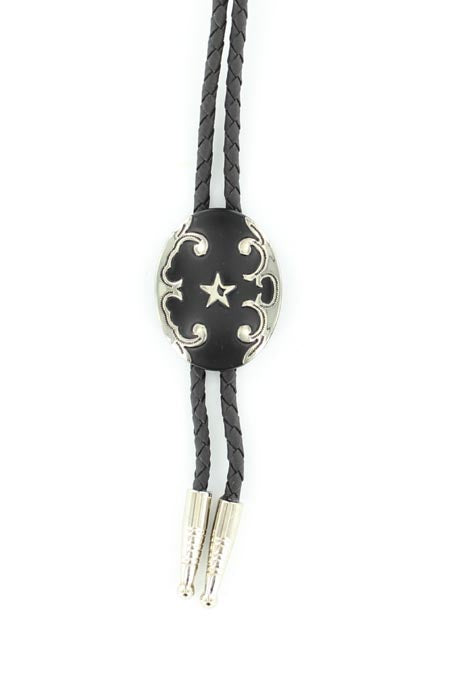 Black/silver Star Bolo Tie
