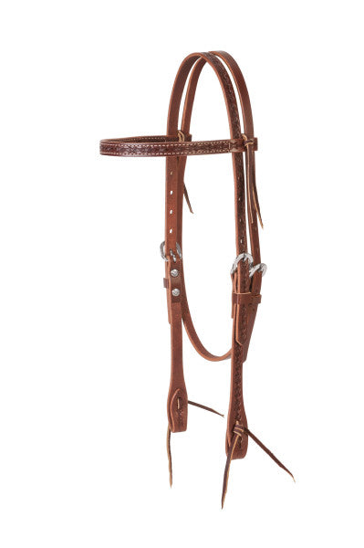 Weaver Brown Barbed Wire Browband Headstall
