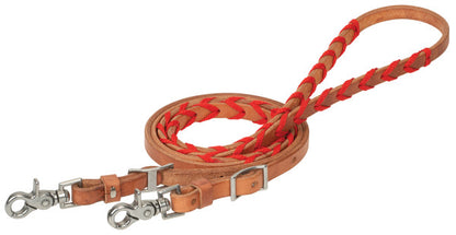 Weaver Leather Barrel Rein with Polyester Lacing