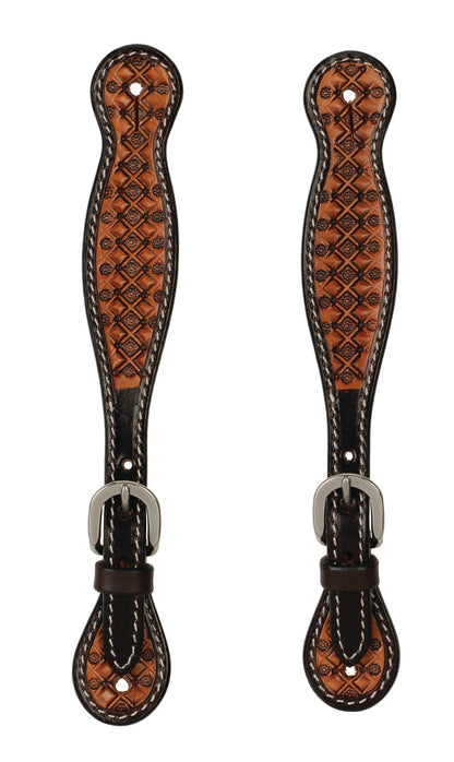 Weaver Floret Tooled Spur Straps